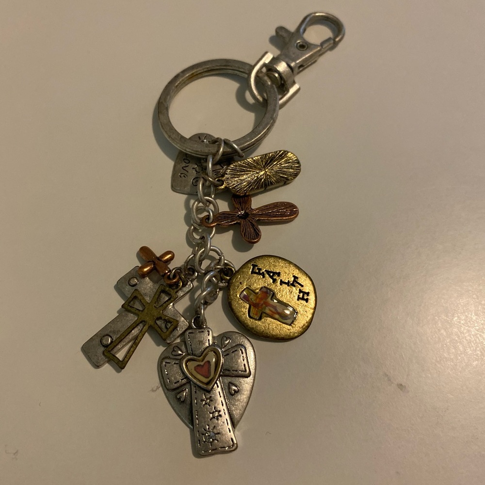 Love faith hope charm keychain